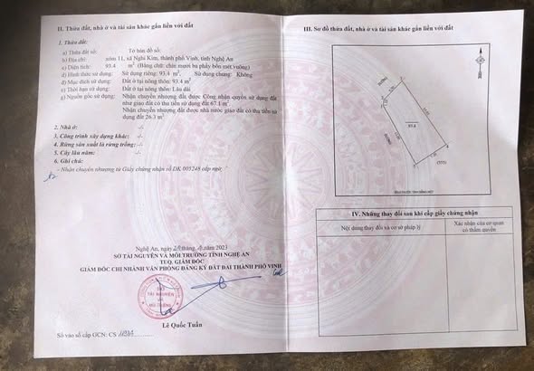 Đất Nghi Kim, Vinh 93.4m² giá chỉ 2.82 tỷ - Mặt tiền đẹp, đầu tư sinh lời!