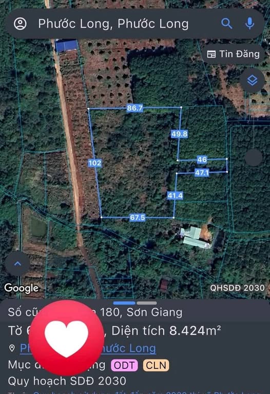 Đất thổ cư 8000m² tại phường Sơn Giang - Giá 2.5 tỷ, đầu tư sinh lời!