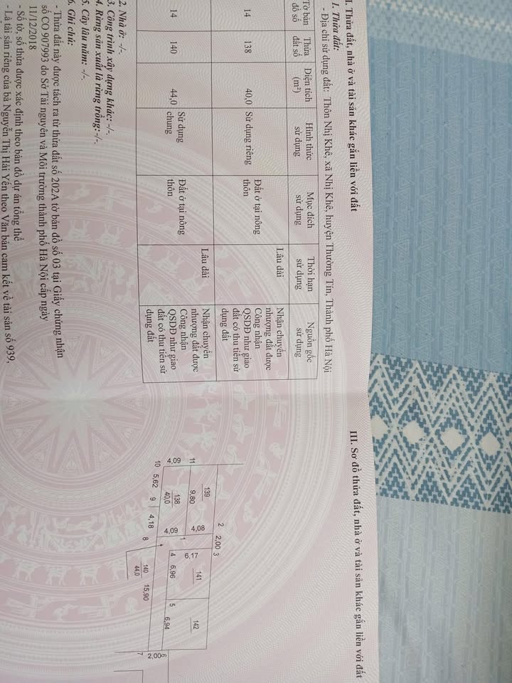 Đất nền Nhị Khê, Thường Tín 40m² giá 2.7 tỷ - Cơ hội đầu tư tuyệt vời!