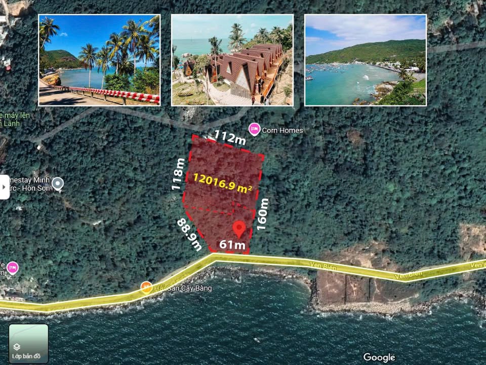 Đất mặt tiền 61m tại Hòn Sơn, Kiên Giang 12.000m² giá 2,7 triệu/m² - Cơ hội đầu tư đắc địa!