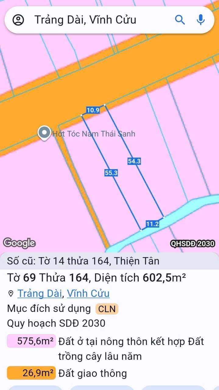 Nhà cấp 4 mặt tiền đường ĐT768 Vĩnh Cửu 594m² giá 6 tỷ - Cơ hội đầu tư tuyệt vời!