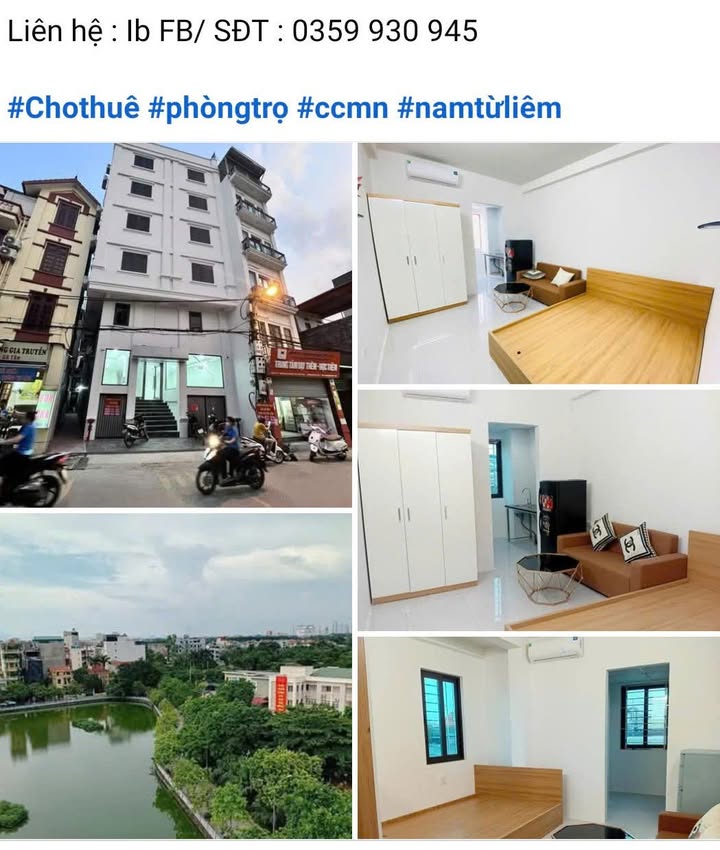 Phòng trọ Phú Diễn 4 triệu - View hồ thoáng mát, tiện ích đầy đủ!