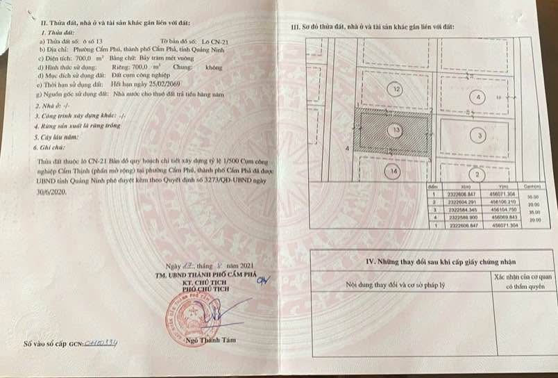 Đất nền Cụm công nghiệp Cẩm Thịnh 700m² chỉ 1.4 tỷ - Cơ hội đầu tư tuyệt vời!