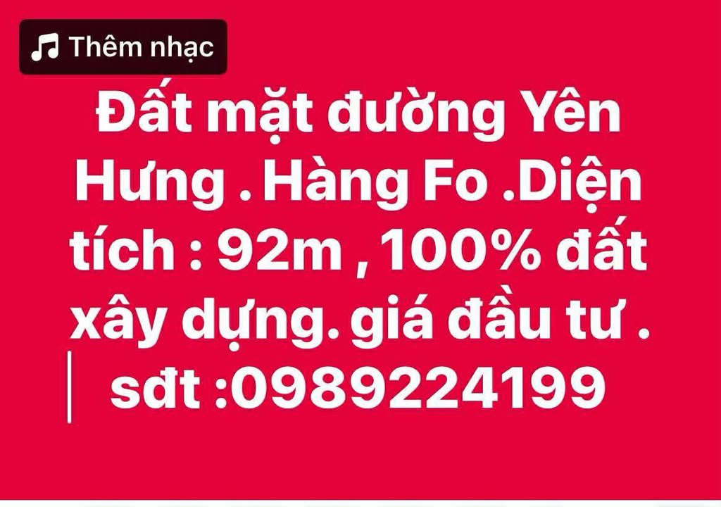 Đất nền Đông Mai, Quảng Yên 92m² giá 1.5 tỷ - Đầu tư sinh lời ngay!