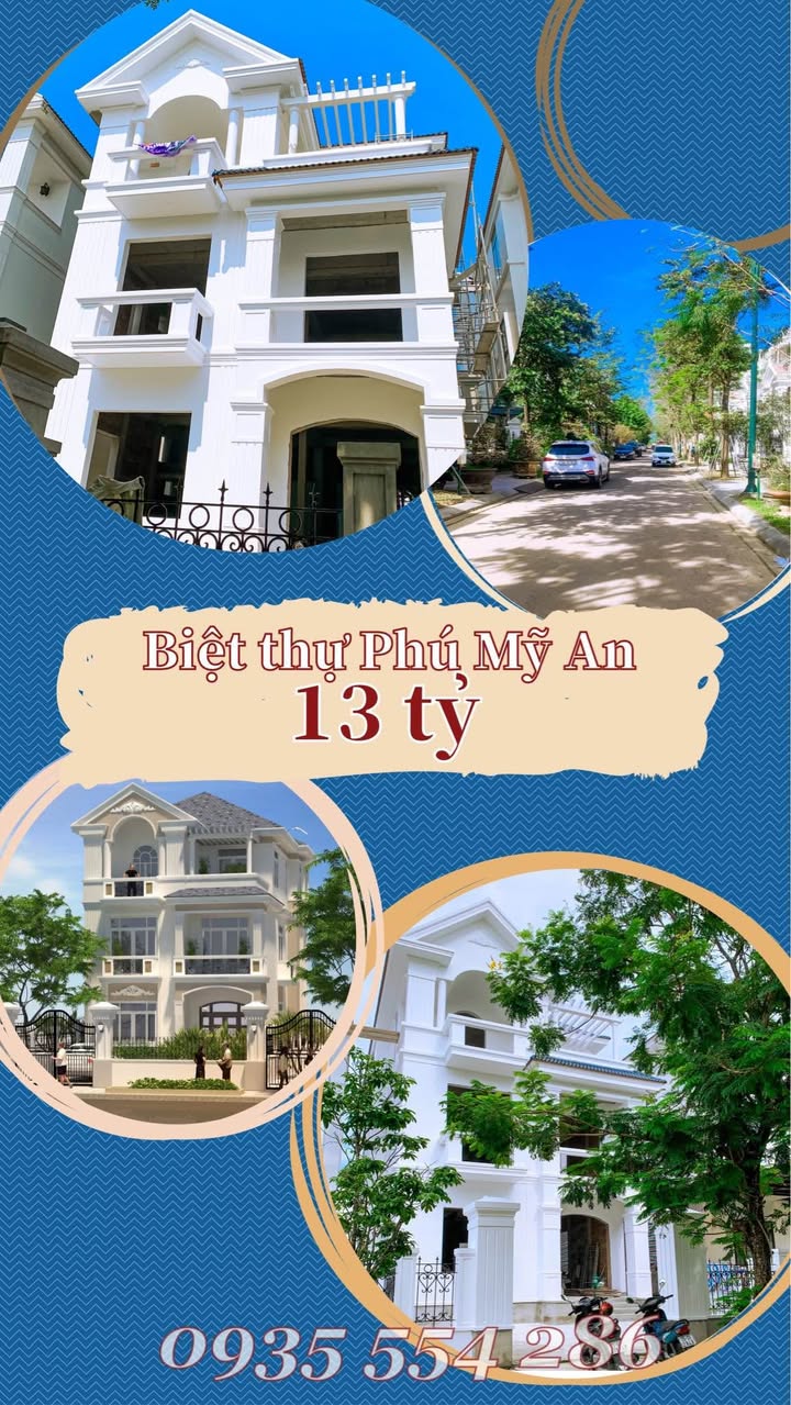 Biệt thự đơn lập Phú Mỹ An Huế 210m² giá 13 tỷ - Nhà thô đẹp, thương lượng tốt!