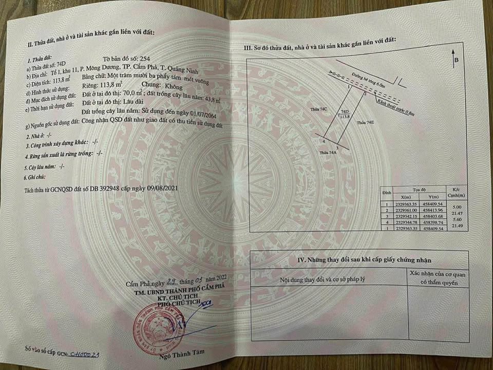 Đất nền Mông Dương 113m² giá 500 triệu - Sổ đỏ chính chủ, đường rộng 4m!