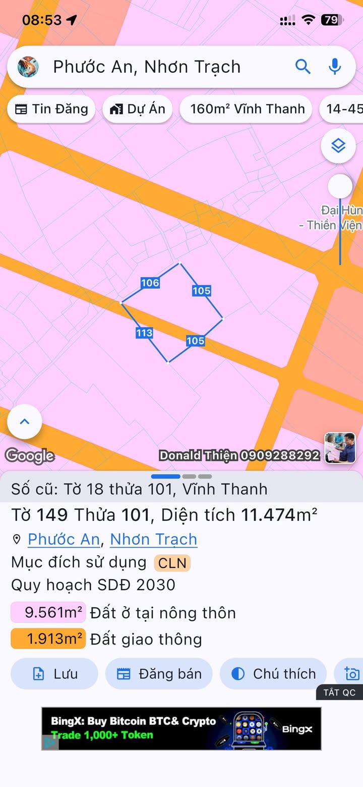Đất nền Vĩnh Thanh Nhơn Trạch 11484m² - Giá thỏa thuận, cơ hội đầu tư tuyệt vời!