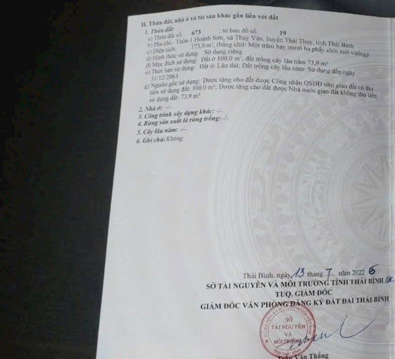 Đất Thụy Văn, Thái Thụy 173m² giá 1.6 tỷ - Kinh doanh sầm uất!