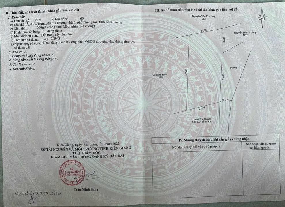 Đất nền Phú Quốc 1000m² giá 5 tỷ - Mặt tiền sát Tuyến Tránh 3/2