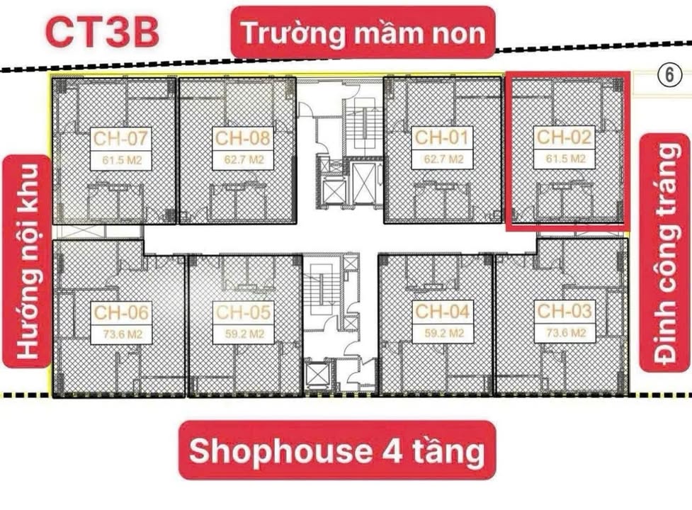 Căn hộ CH02 Tòa CT3B Dầu Khí Vinh 61.5m² giá 1.1 tỷ - Căn góc hướng Đông tuyệt đẹp!