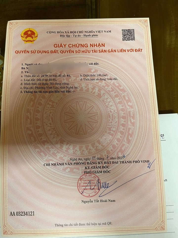 Đất nền Nghi Phong 100m² giá 2.1 tỷ - Chính chủ bán gấp!