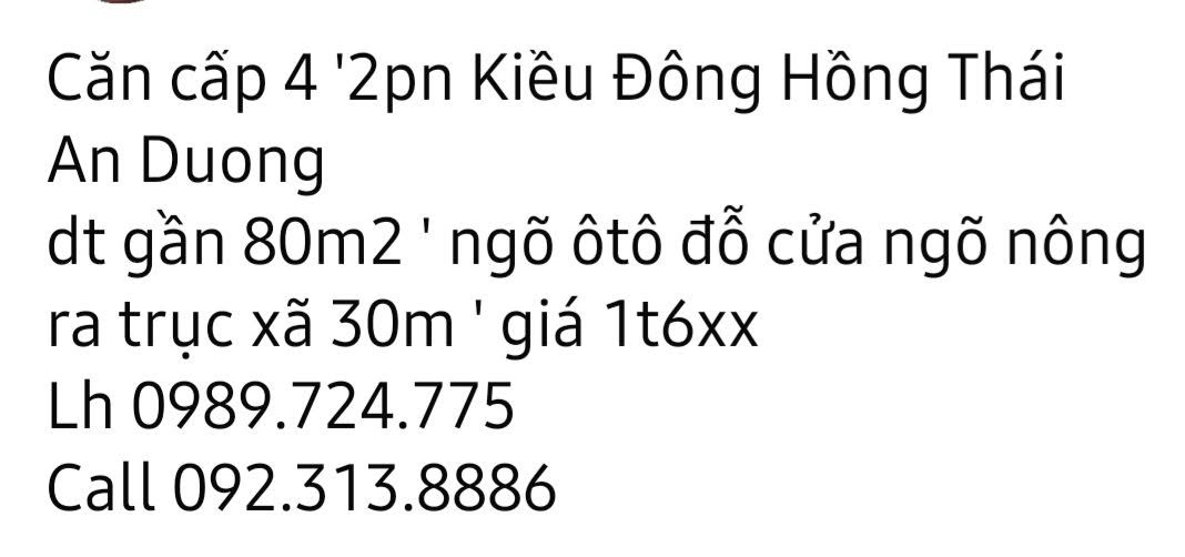 Nhà cấp 4 Hồng Thái An Dương 80m² giá 1.6 tỷ - Ô tô đỗ cửa tiện lợi!