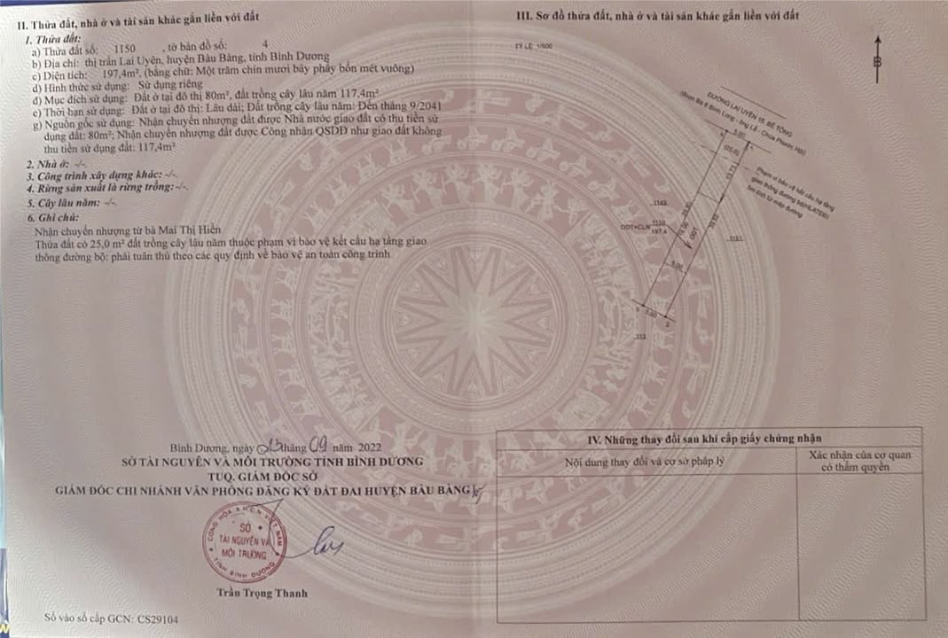 Đất thổ cư Lai Uyên 198m² giá 1,1 tỷ - Cơ hội đầu tư hấp dẫn!