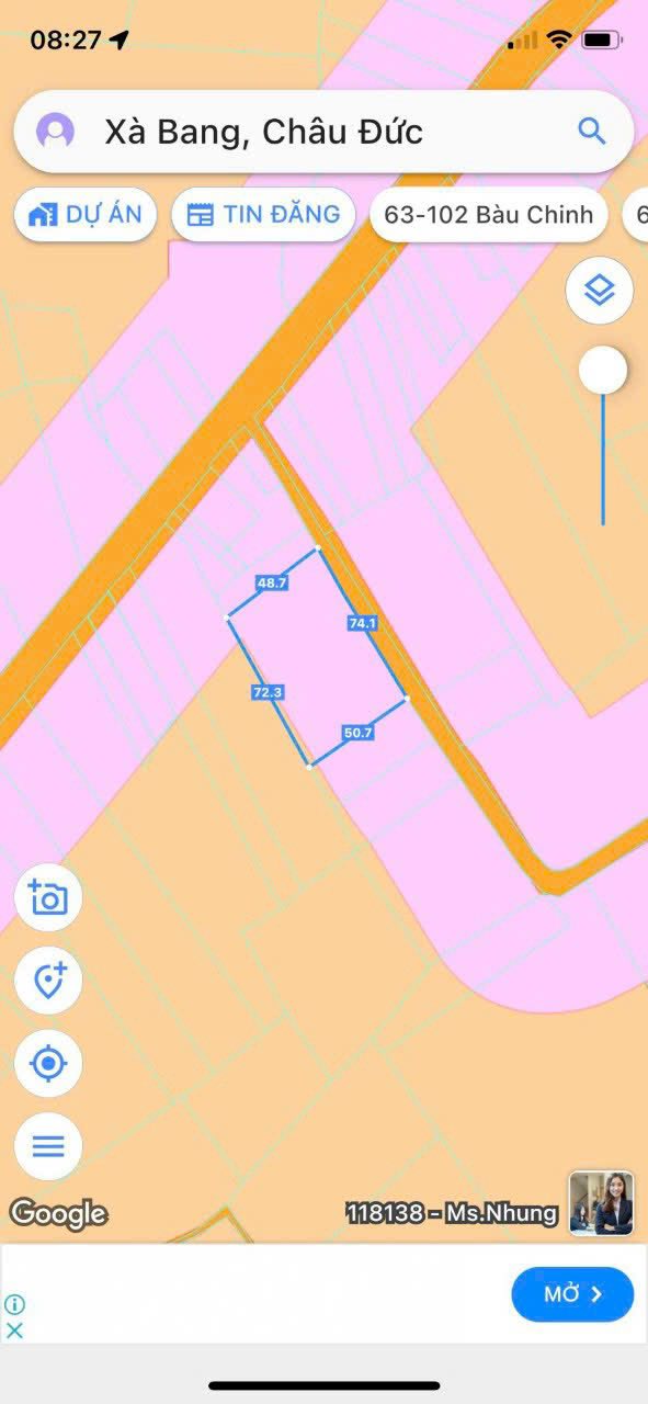 Đất nền Xà Bang - Châu Đức 3.800m² giá 8 tỷ - Mặt tiền 74m, cơ hội đầu tư tuyệt vời!