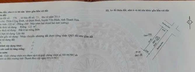Đất nền Định Bình Yên Định 122m² giá chỉ 900 triệu - Cơ hội đầu tư tuyệt vời!