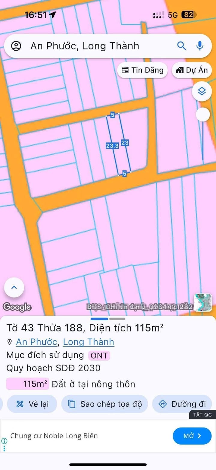 Đất thổ cư An Phước Long Thành 115m² giá 1.45 tỷ - Đầu tư ngay hôm nay!