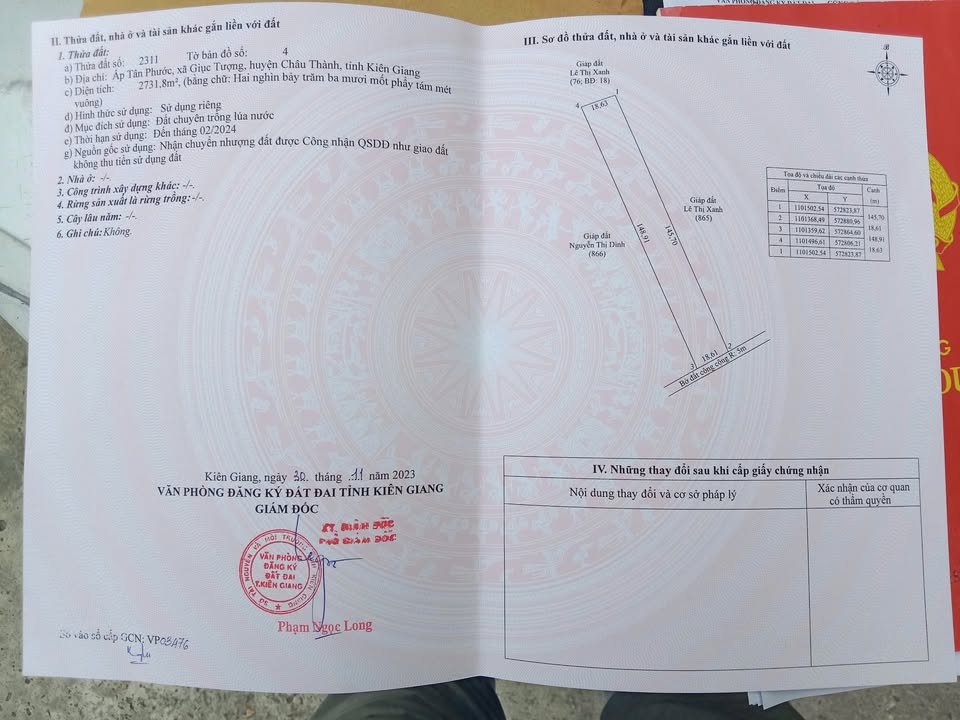 Đất lúa 6500m² xã Giục Tượng giá chỉ 300 triệu - Đầu tư sinh lời ngay!