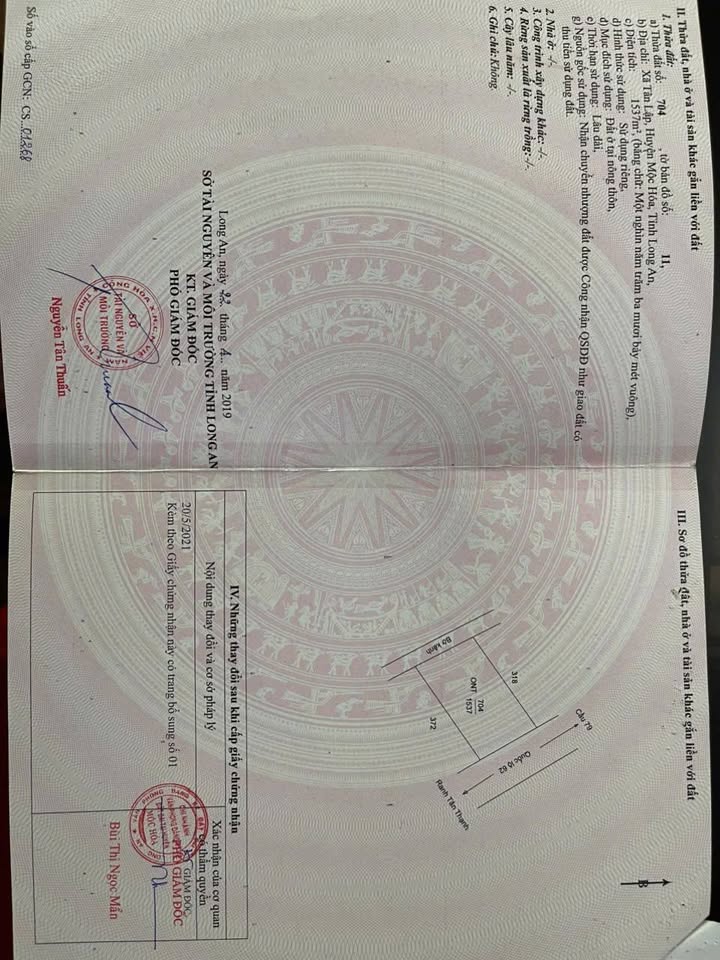 Đất thổ cư mặt tiền Quốc lộ 62 Tân Lập Mộc Hóa 1.537m² giá 260 triệu/m ngang - Đầu tư sinh lời ngay!