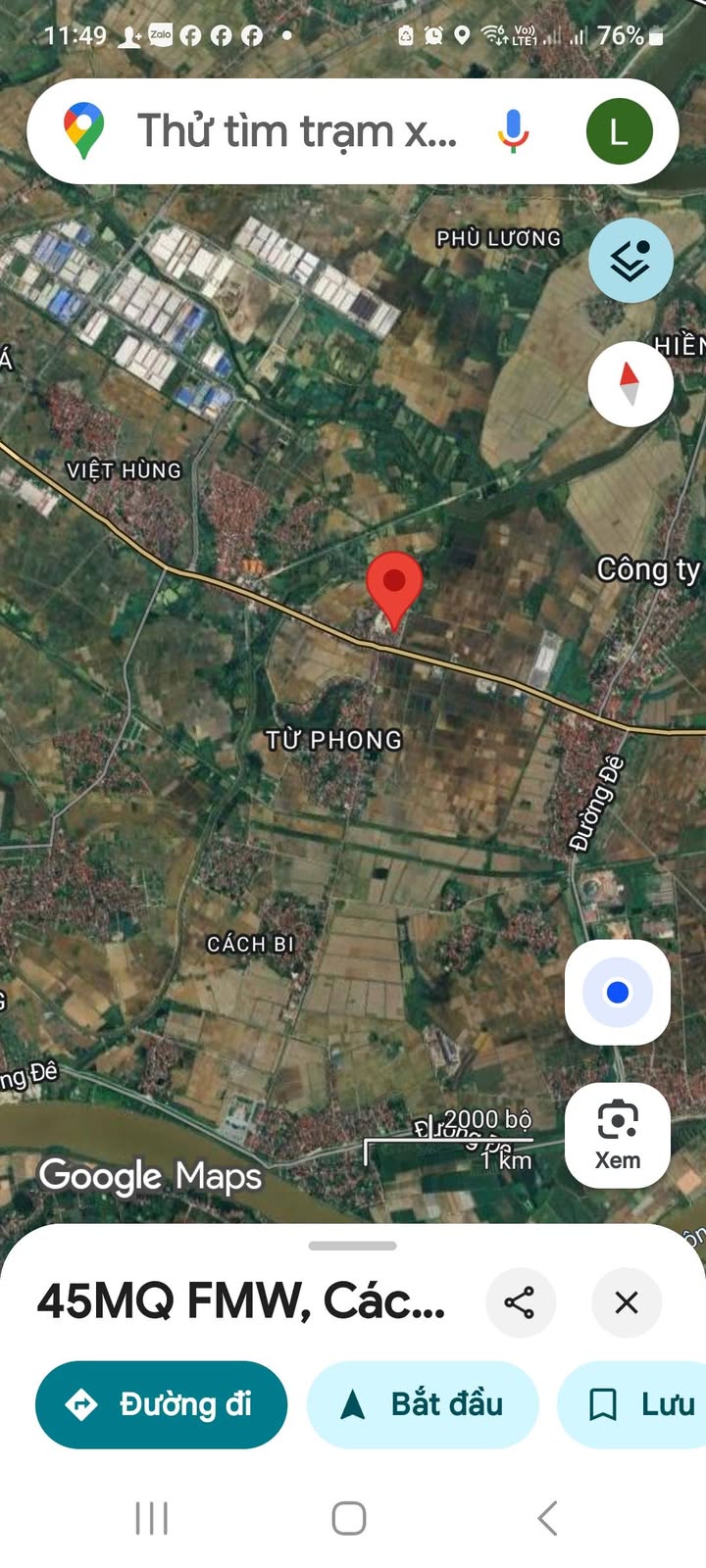 Đất thổ cư Từ Phong Quế Võ 100m² giá chỉ 1 tỷ - Đường ô tô tránh nhau