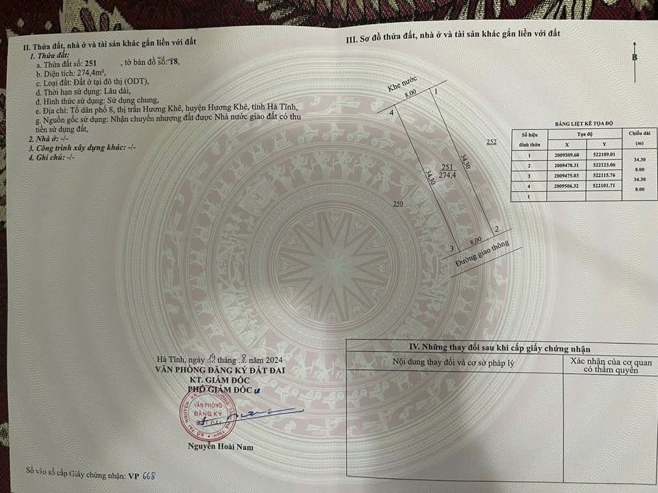 Đất ở Hương Khê, Hà Tĩnh 280m² giá thỏa thuận - Đầu tư sinh lời ngay!