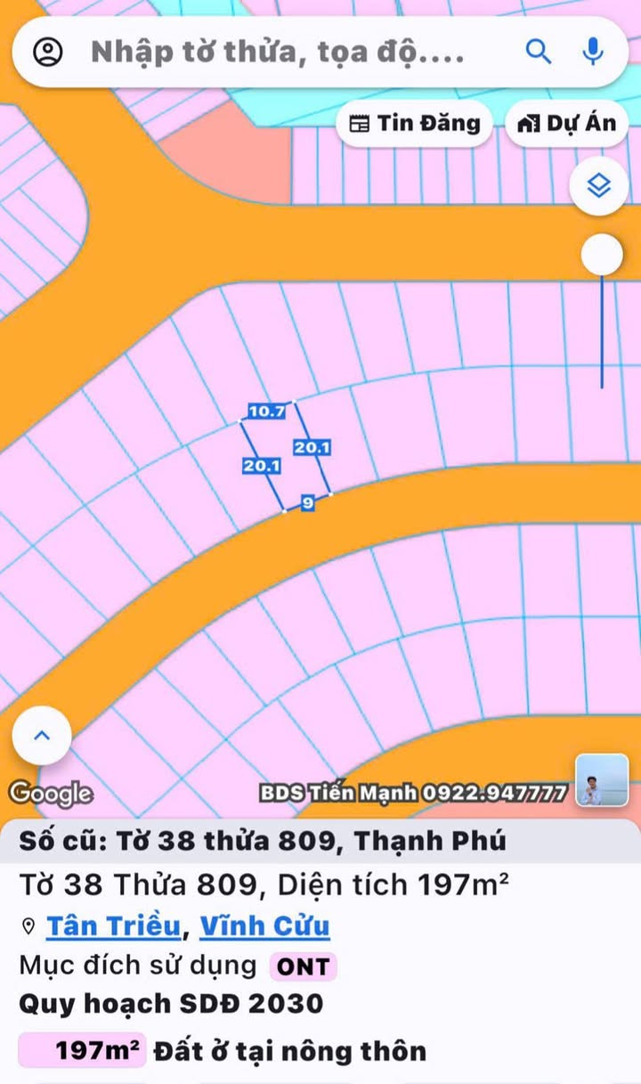 Lô đất biệt thự Lavender Vĩnh Cửu 197m² giá 3 tỷ - Đầu tư sinh lời ngay!