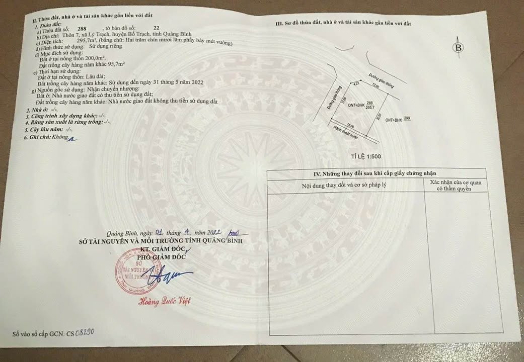 Đất nền Lý Trạch, Bố Trạch 300m² giá 2.2 tỷ - Vị trí đẹp, 2 mặt tiền