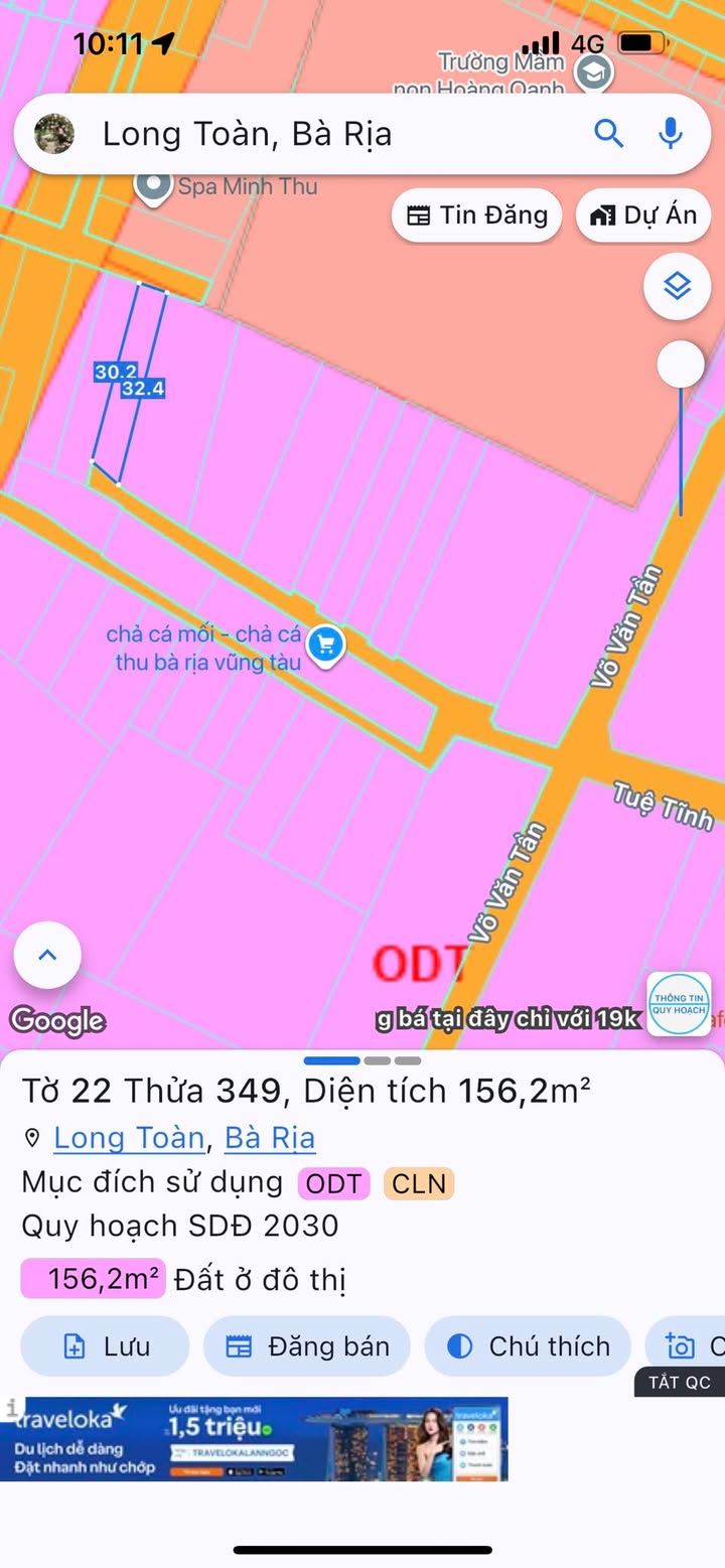 Đất nền chính chủ Bà Rịa 160m² giá 2.25 tỷ - Thổ cư 100%!