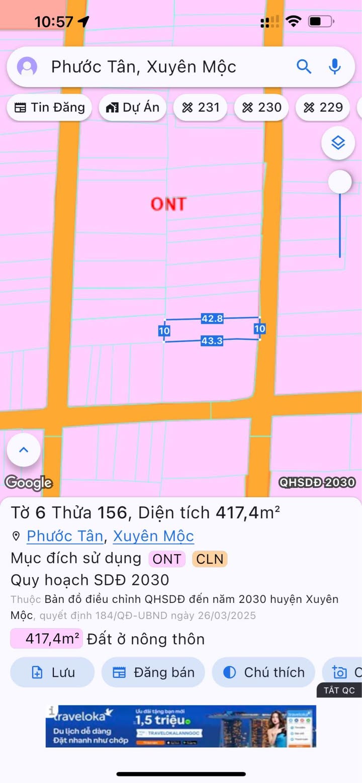 Nhà đất Phước Tân, Xuyên Mộc 430m² giá 1.7 tỷ - Đầu tư sinh lời ngay!