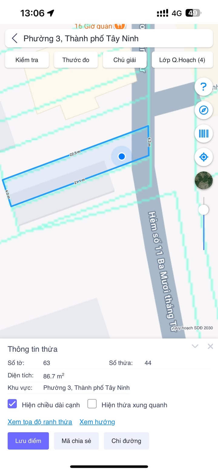 Đất thổ cư phường 3 Tây Ninh 84m² giá 1.12 tỷ - Thương lượng chính chủ!