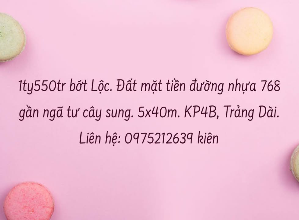 Đất mặt tiền đường 768, Biên Hòa, 200m² giá 1.55 tỷ - Đầu tư sinh lời ngay!