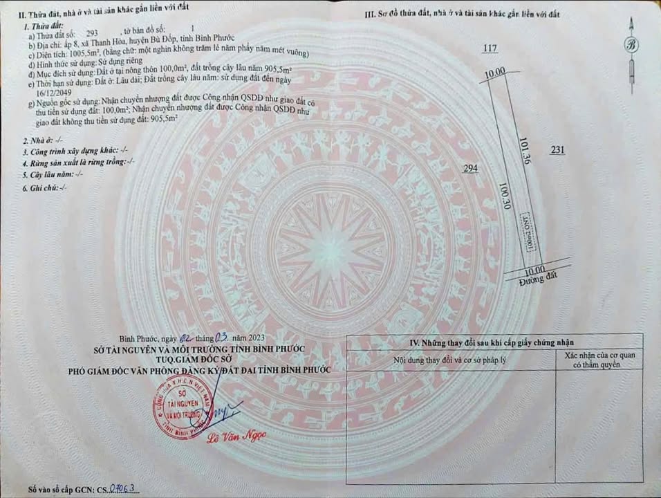 Đất nền 1000m² xã Thanh Hoà, Bù Đốp - Giá chỉ 280 triệu VND!