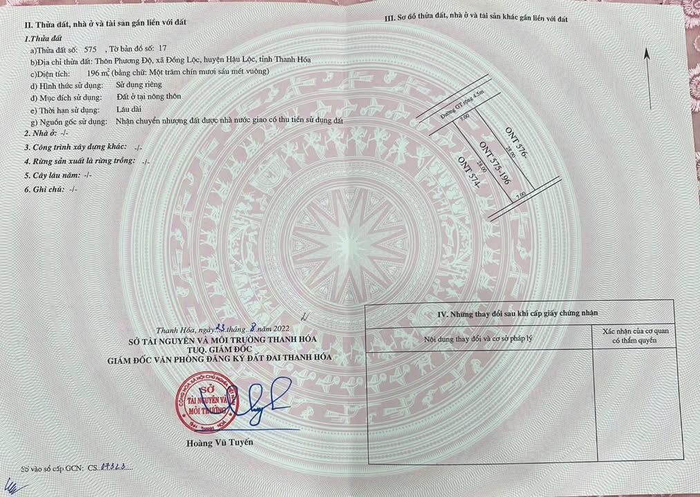 Đất nền xã Đông Thành Thanh Hóa 196m² giá 6xx triệu - Cơ hội đầu tư sinh lời!