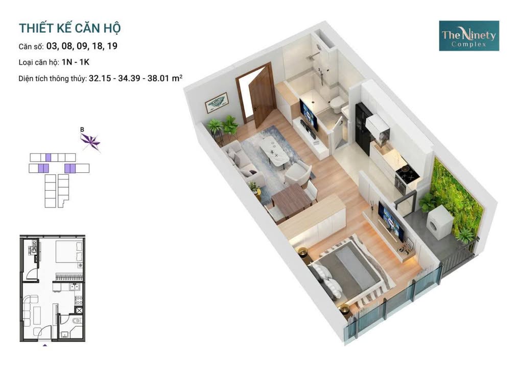 Cho thuê căn hộ studio The Ninety Tower Đống Đa, 38m² chỉ 11 triệu/tháng - Sẵn sàng vào ở ngay!