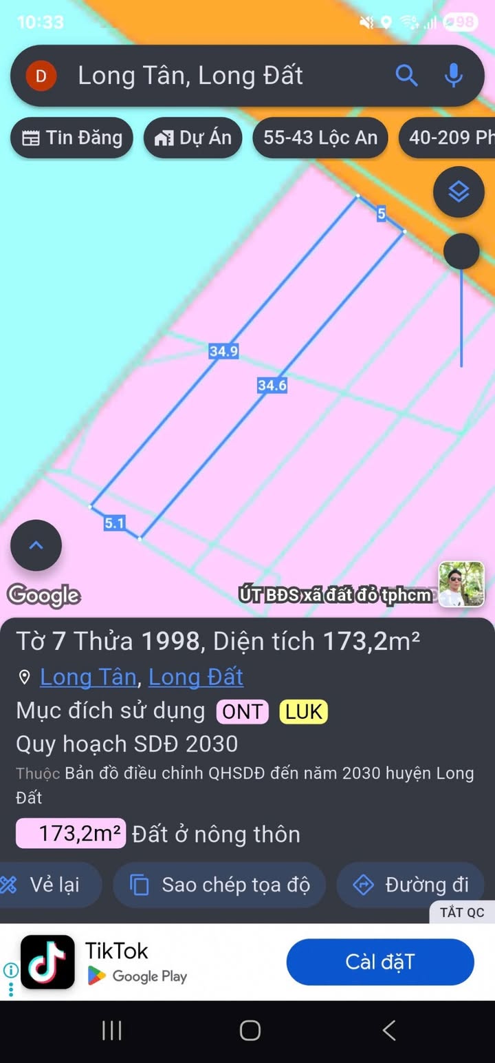 Đất nền Long Tân 100m² giá 740 triệu - Đầu tư sinh lời ngay!