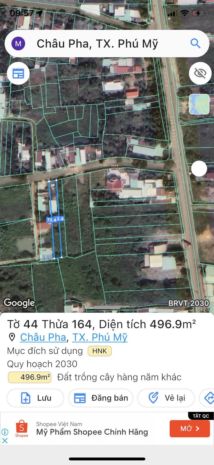 Đất nền 500m² Châu Pha - Giá chỉ 1.5 tỷ, cơ hội đầu tư tuyệt vời!