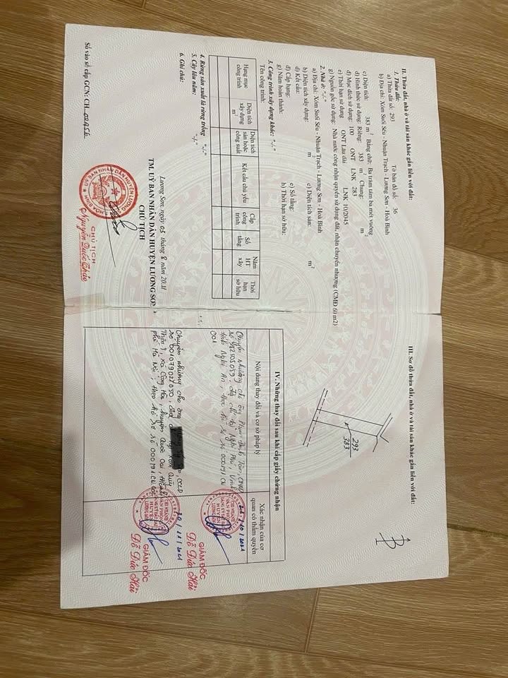 Đất nền tại thôn Đồng Tranh, xã Nhuận Trạch 383m² giá 3.83 tỷ - Cơ hội đầu tư hấp dẫn!