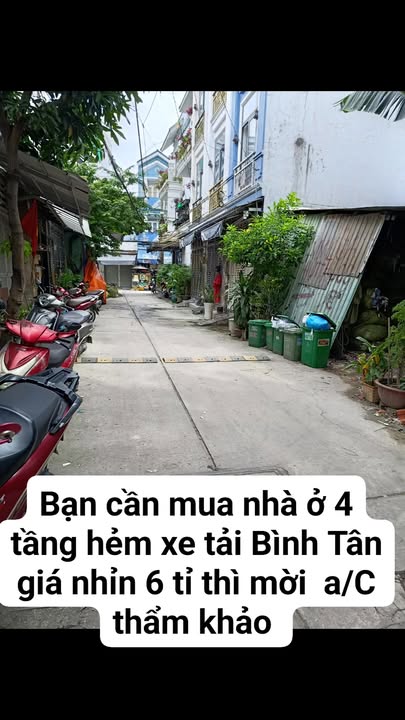 Nhà 4PN 4 Tầng Hẻm 6m Bình Tân 65.8m² chỉ 6.2 tỷ - Cơ hội hiếm có!