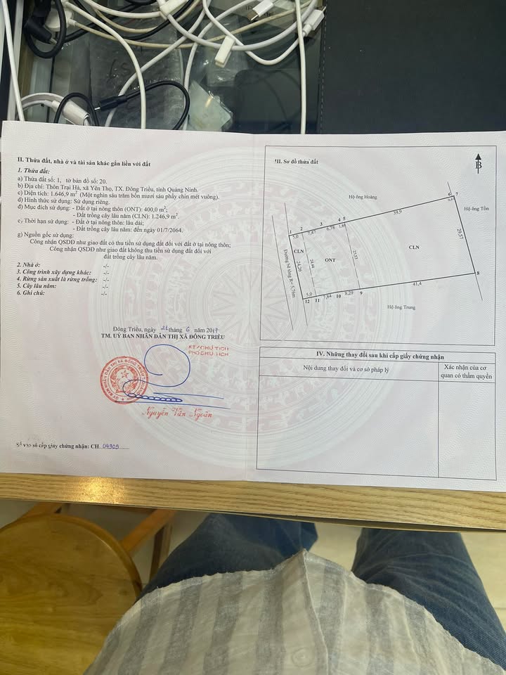 Đất nền Yên Thọ Đông Triều 1649m² giá 4.947 tỷ - Mặt tiền rộng, đầu tư sinh lời!