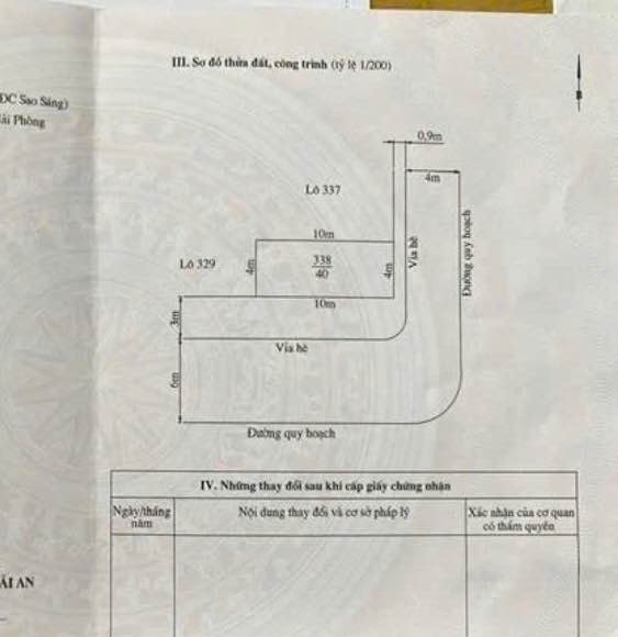 Đất nền TDC Sao Sáng Hải An 40m² giá 4.8 tỷ - Lô góc vuông vắn, ô tô đỗ cửa