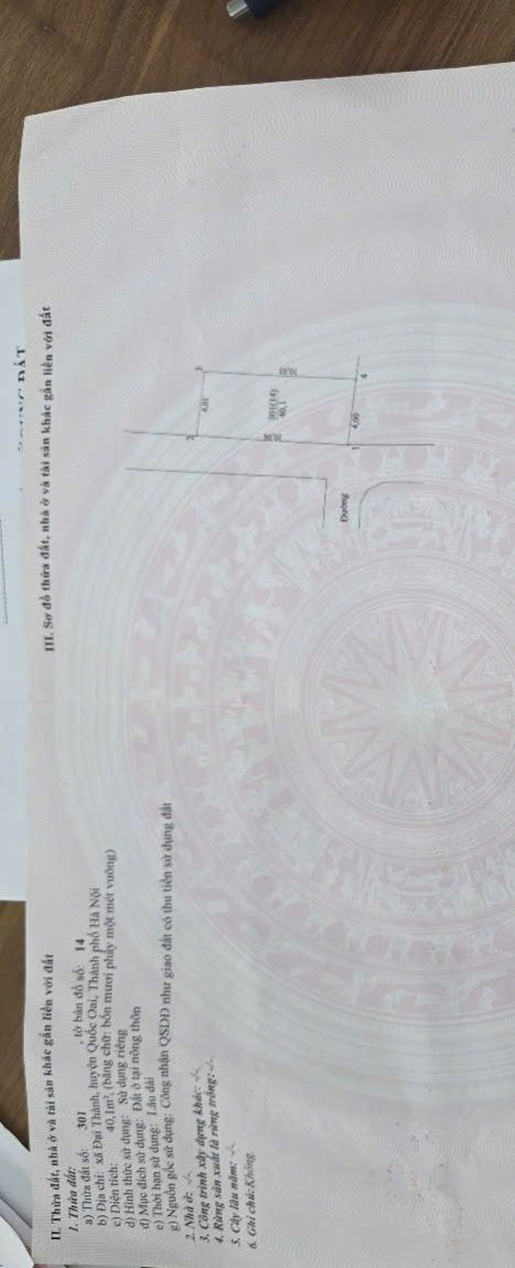 Đất nền Hưng Đạo, Quốc Oai 40m² giá 3.5 tỷ - Ô tô vào tận đất!