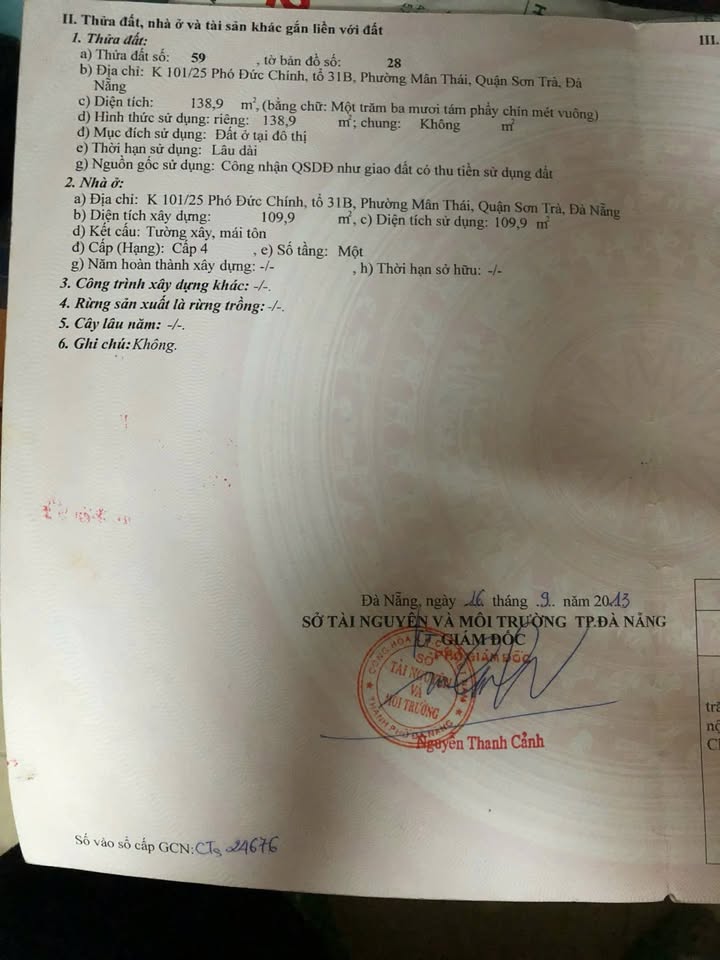 Lô đất Phó Đức Chính, Sơn Trà 140m² giá 8.7 tỷ - Tiềm năng đầu tư lớn!