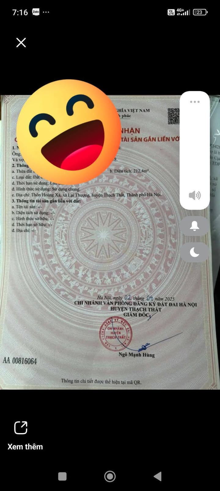 Đất nền Lại Thượng 212m² giá thỏa thuận - Cơ hội đầu tư hấp dẫn!