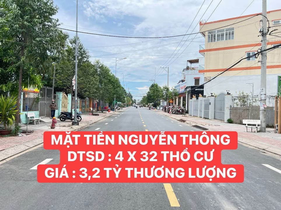 Bán đất mặt tiền đường Nguyễn Thông 128m² giá 3.2 tỷ - Sổ hồng chính chủ