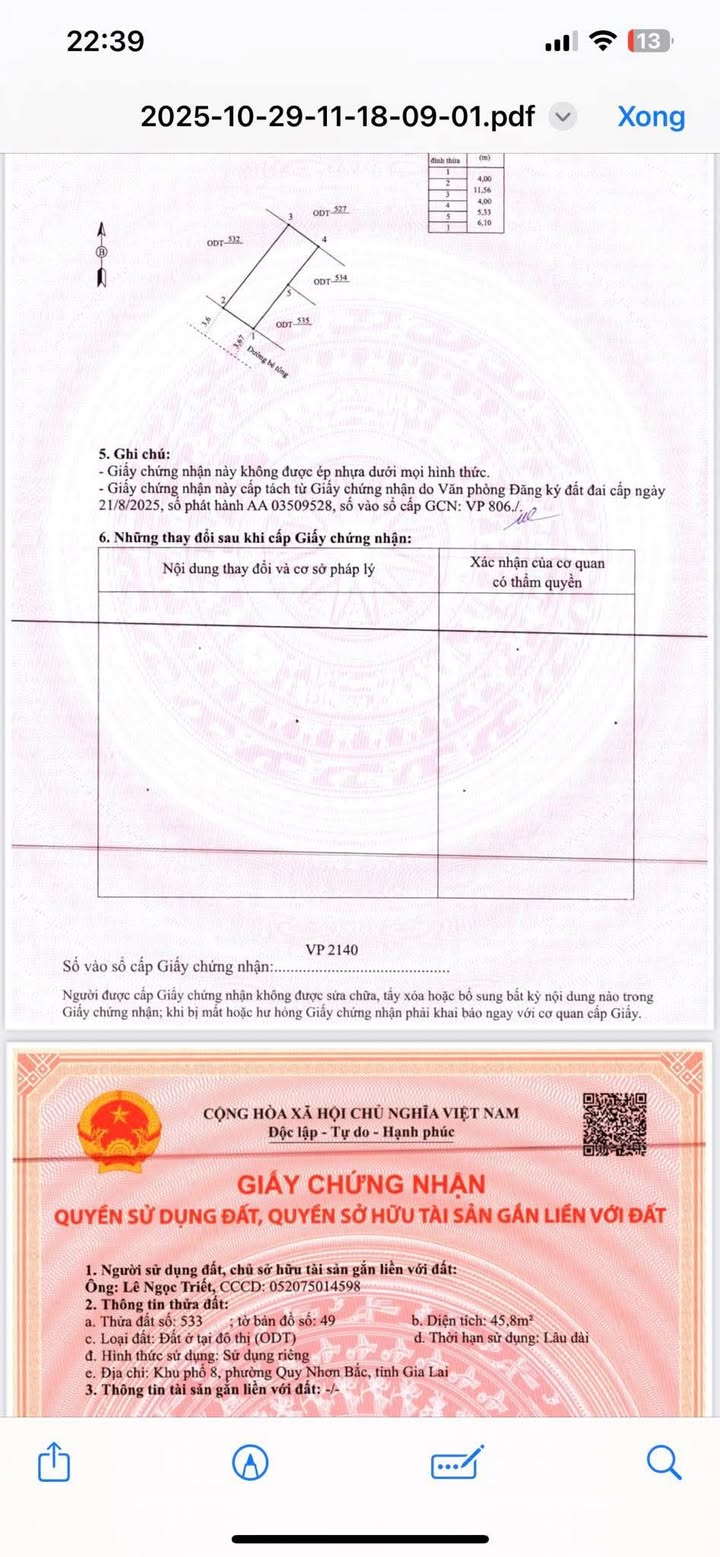 Đất nền tại đường nội bộ Ô Tô - Phân viện Sốt rét Nhơn Phú 46m² chỉ 1.9 tỷ - Cơ hội đầu tư tuyệt vời!