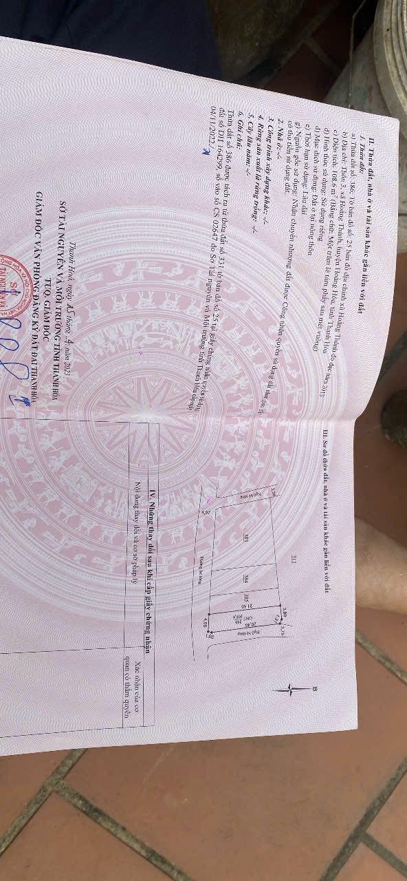 Đất thổ cư Hoằng Thành 110m² giá chỉ 800 triệu - Sổ đỏ chính chủ!