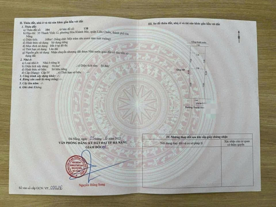 Đất đường Thanh Vinh 12, quận Liên Chiểu, Đà Nẵng 168m² - Giá tốt đầu tư ngay!