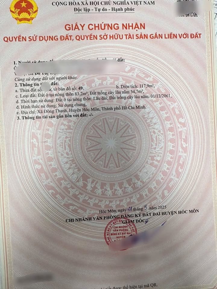 Đất nền xã Đông Thạnh, Hóc Môn 119m² giá 2.8 tỷ - Cơ hội đầu tư tuyệt vời!