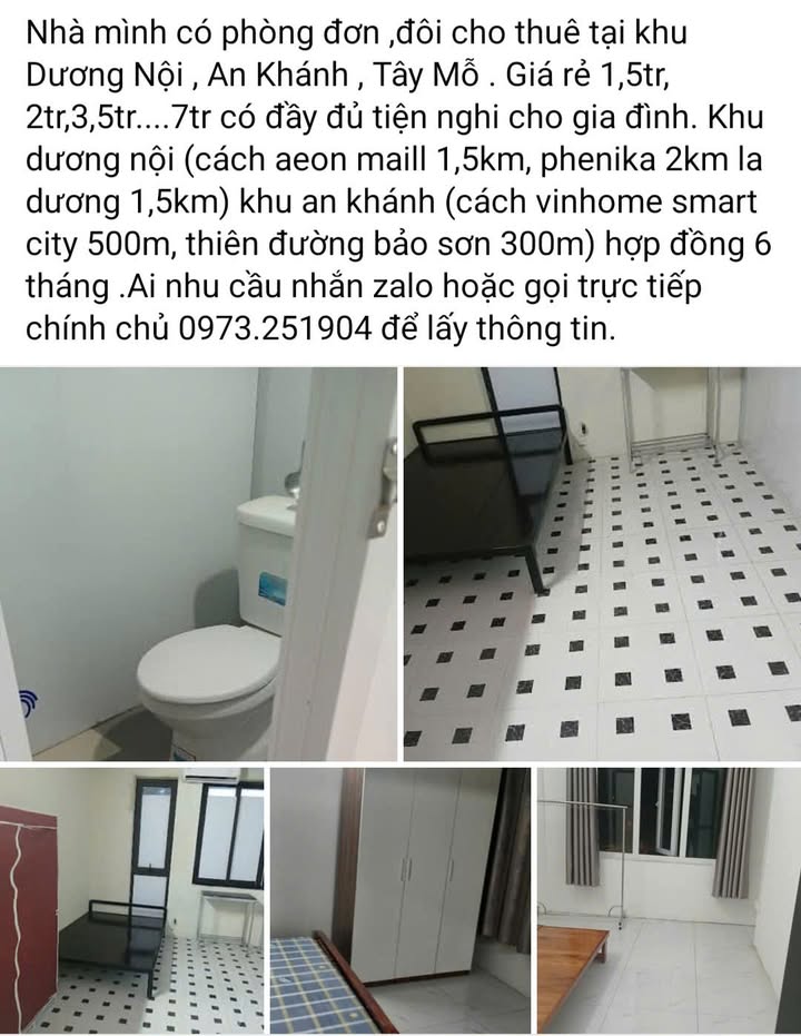 Phòng trọ cho thuê tại Geleximco Dương Nội 16m² - Tiện nghi và giá cả hợp lý!