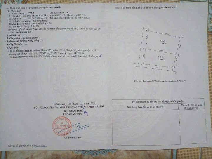 Đất thổ cư 110m² tại Quang Minh, Mê Linh - Cơ hội đầu tư tiềm năng!