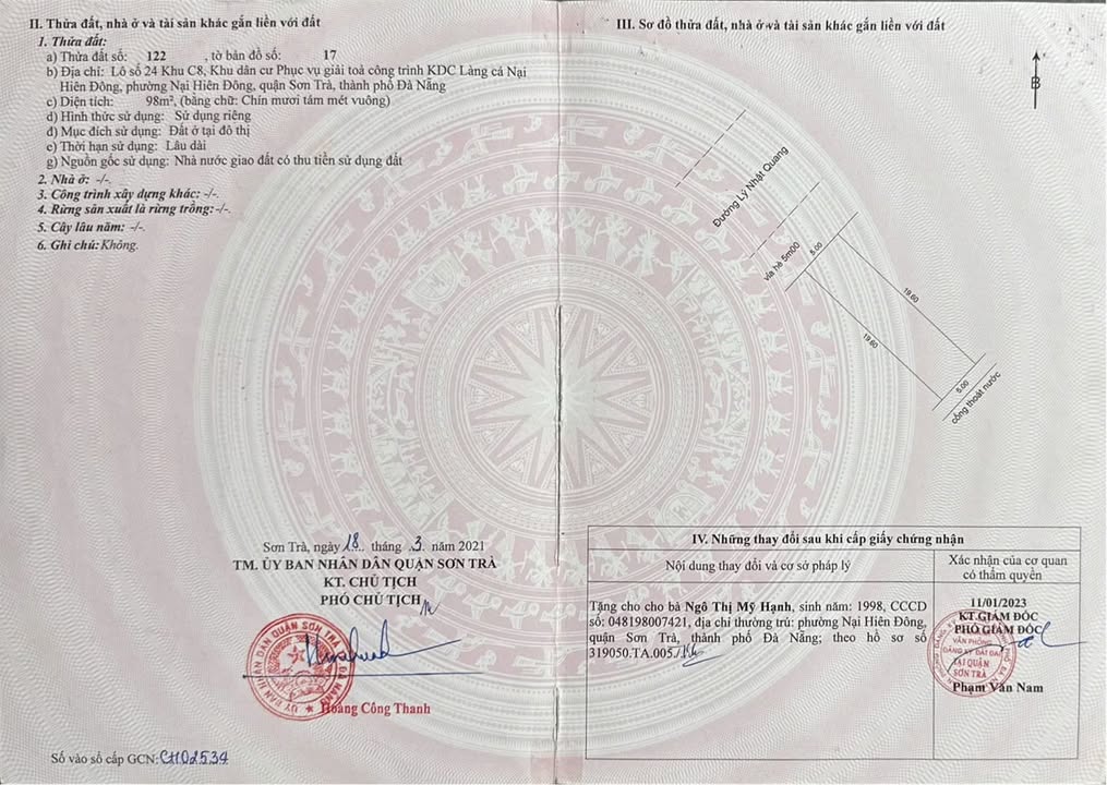 Đất nền đường Lý Nhật Quang, quận Sơn Trà 98m² giá 9 tỷ - Cơ hội đầu tư tốt!